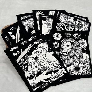 Black and White Sunflower Art Print set 48 pcs fuzzy velvet posters